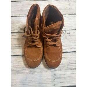 Hogan Brown Suede Ankle Boot Size‎ 37 Eur 6US Boho Forest Grunge Peasant